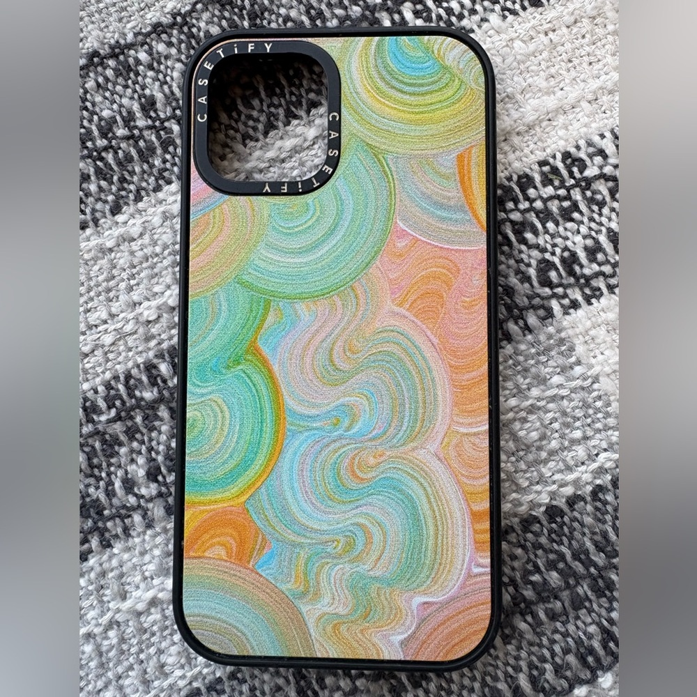 Casetify Multicolor Swirl iPhone Case - Pastel Green Blue Peach